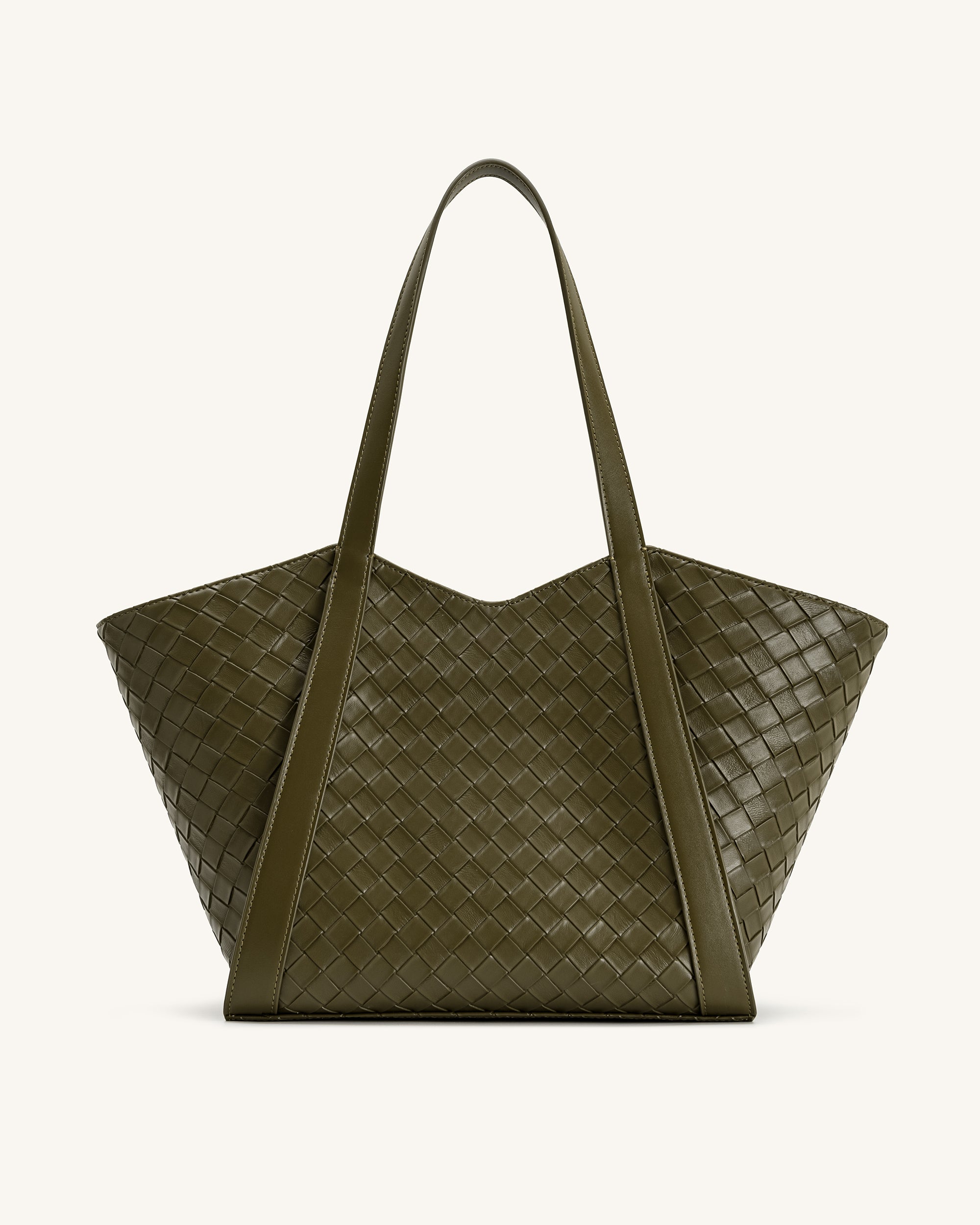 Kiana Large Capacity Weave Texture Tote Bag - Dark Olive - Image 3
