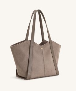 Alternative view of Kiana Large Capacity Faux Suede Tote Bag - Taupe