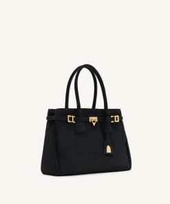 Alternative view of Miley Belt Embellished Tote Bag - Black