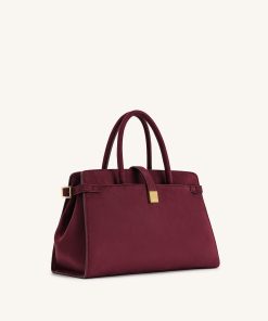 Alternative view of Saige Faux Suede Tote Bag - Burgundy