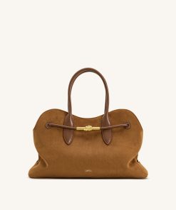 Adele Metal Rope Knot Tote Bag - Caramel Brown