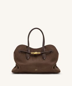Adele Metal Rope Knot Tote Bag - Mocha Brown