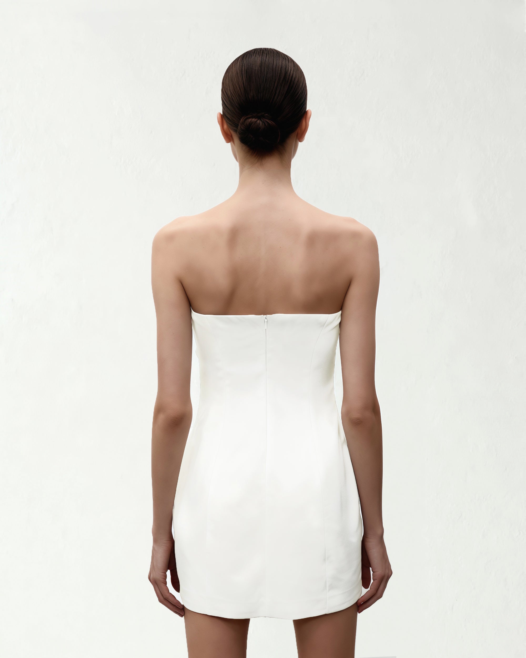 Orchid Appliqué Strapless Dress - White - Image 3