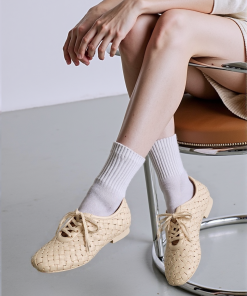 Alternative view of Kayla Weave Strap Flat Shoes - Beige