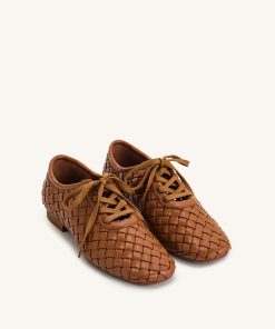 Alternative view of Kayla Weave Strap Flat Shoes - Brown