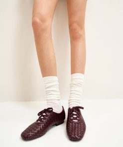 Alternative view of Kayla Weave Strap Flat Shoes - Claret Red