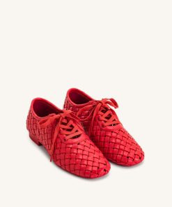Alternative view of Kayla Weave Strap Flat Shoes - Red