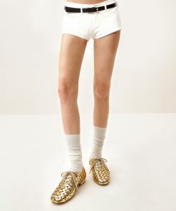 Alternative view of Kayla Weave Strap Flat Shoes - Gold