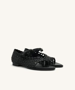Alternative view of Jocelyn Weave Strap Flip-flops - Black