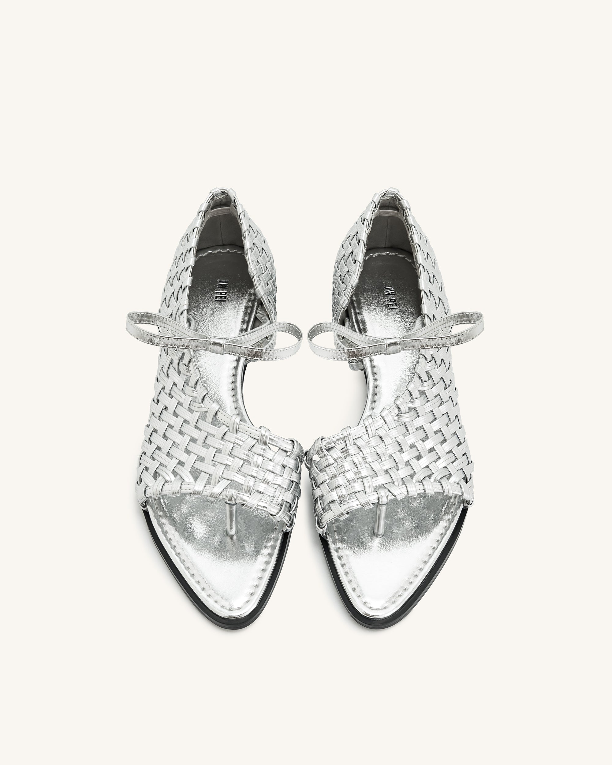 Jocelyn Weave Strap Flip-flops - Silver - Image 13