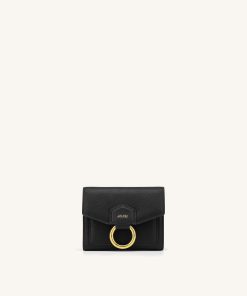 Stella Wallet - Black Grained Vegan Leather