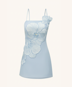 Alternative view of Orchid Appliqué Mini Dress - Blue