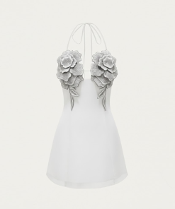 Alternative view of Flower Embroidered Mini Dress - White