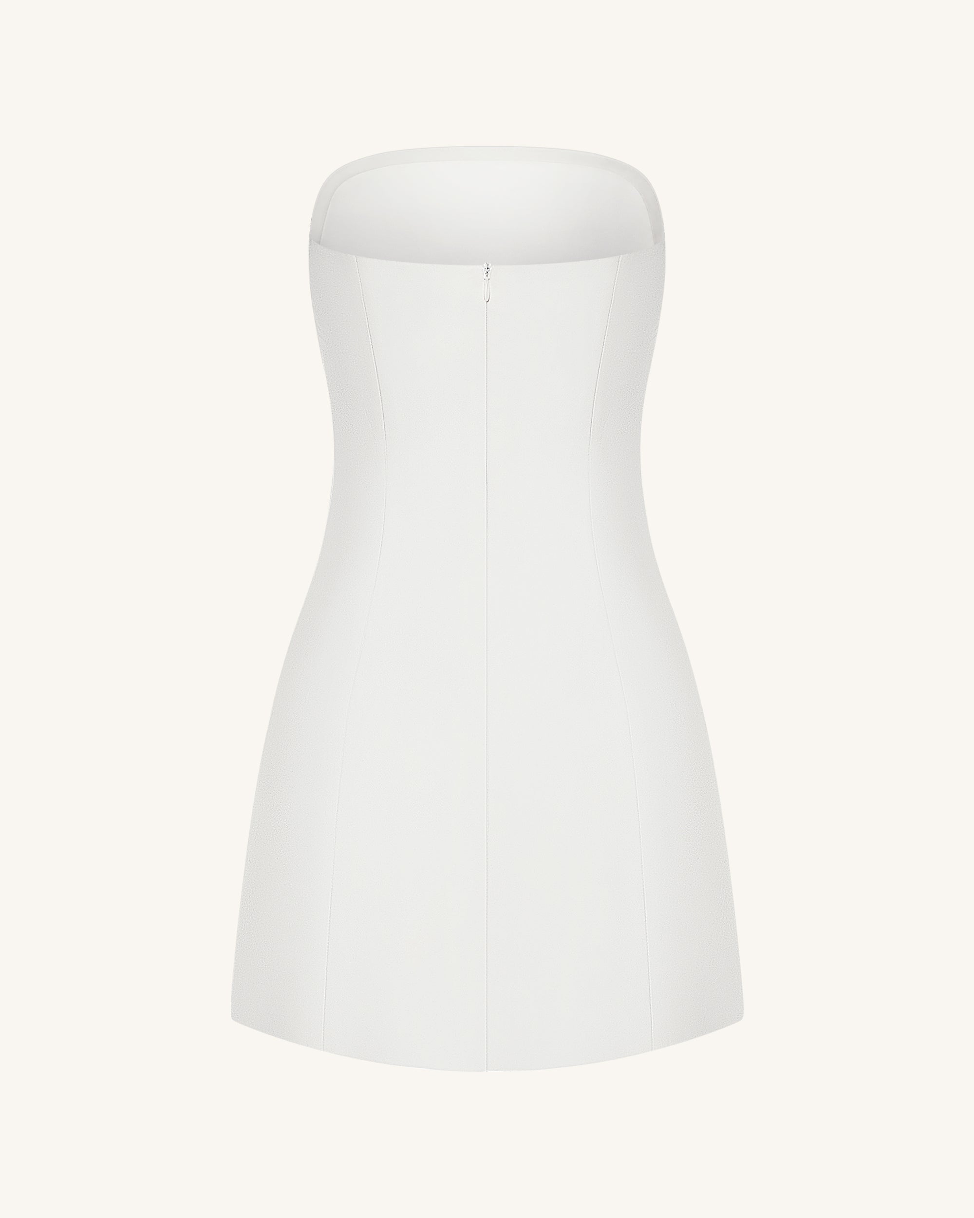 Orchid Appliqué Strapless Dress - White - Image 6