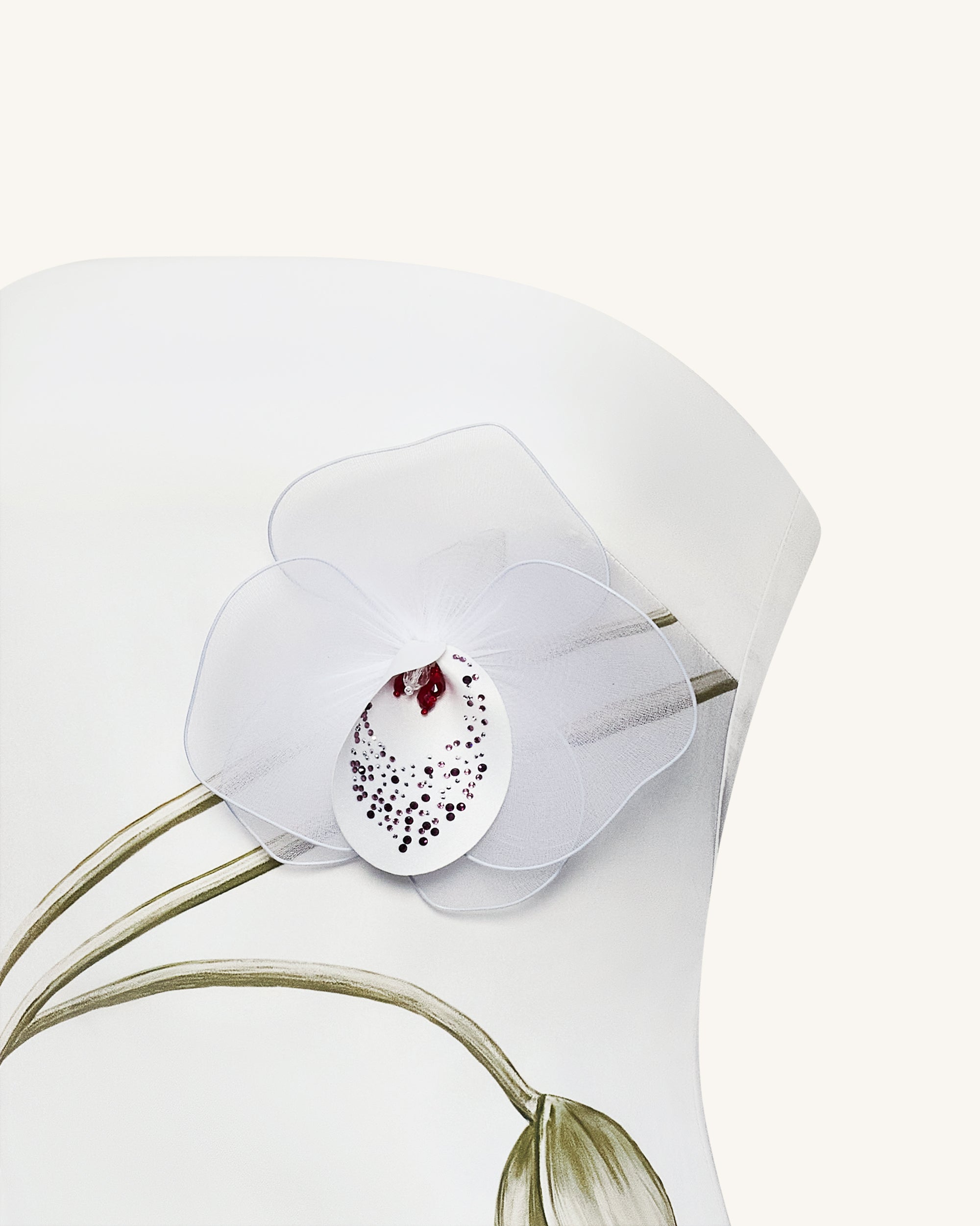 Orchid Appliqué Strapless Dress - White - Image 7