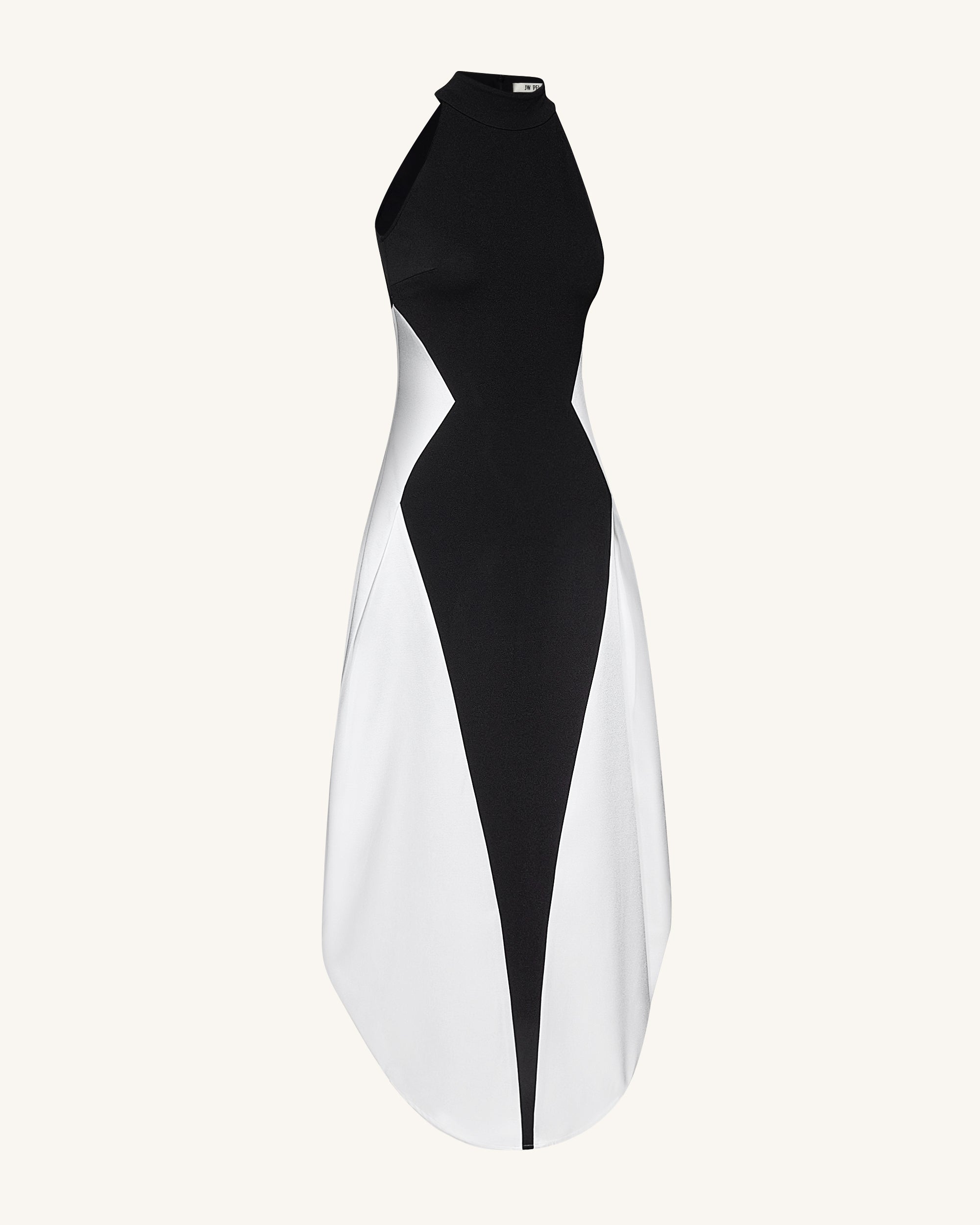 Monochrome Paneled Maxi Dress – Black - Image 3