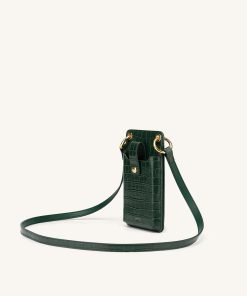 Alternative view of Quinn Phone Bag - Dark Green Croc