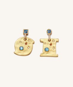 Cosmos Earrings - 18ct Gold Plated & Multicolor Zircon
