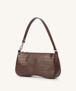 Alternative view of Eva Shoulder Handbag - Brown Croc