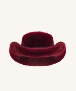 Alternative view of Elora Faux Fur Cowboy Hat - Burgundy