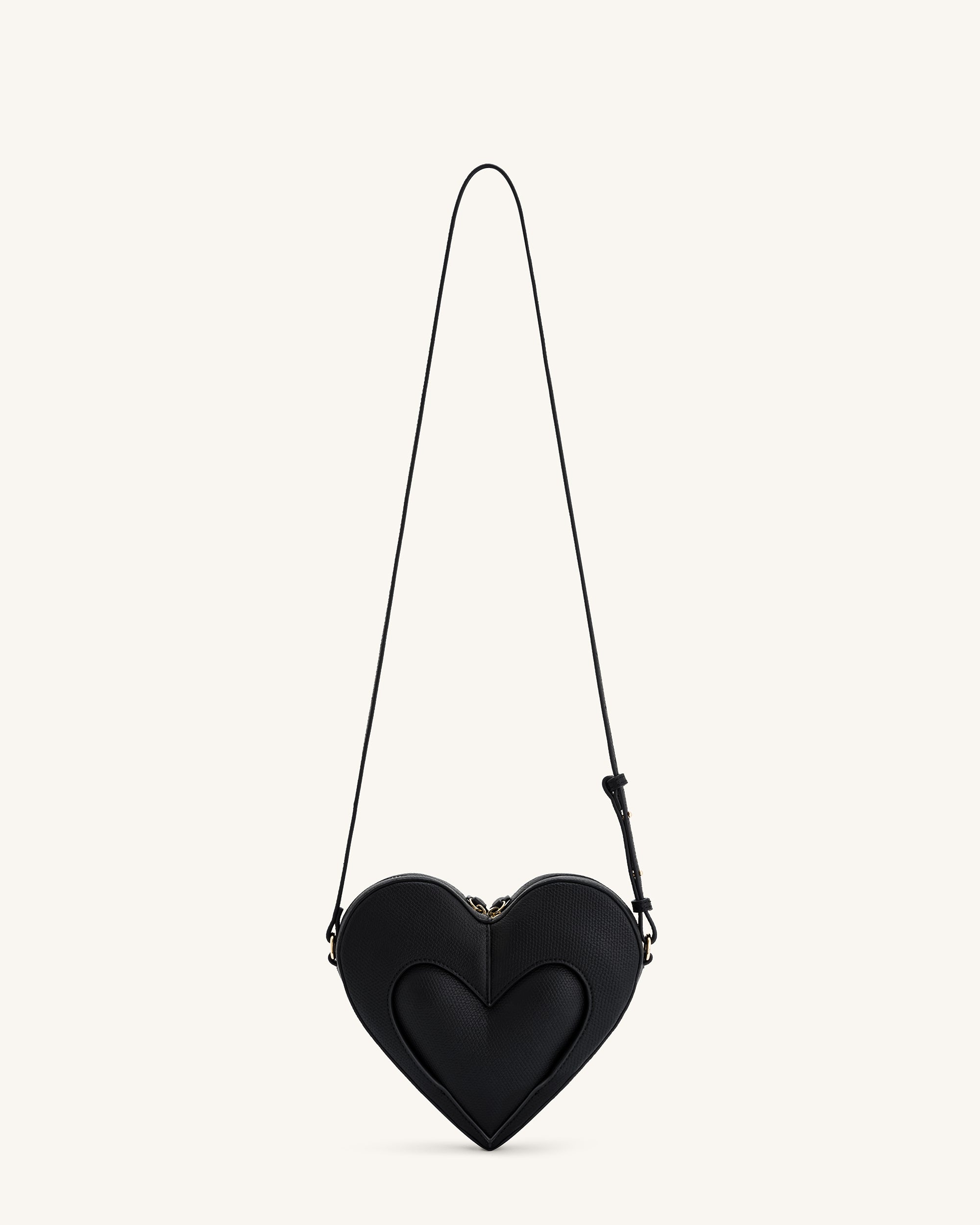 Francisca Heart Shaped Crossbody Bag - Black - Image 3