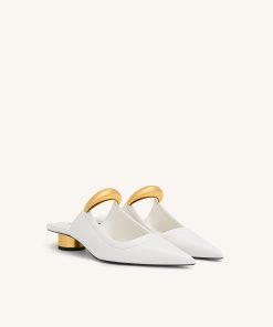 Alternative view of Helena  Pierced Mules - White