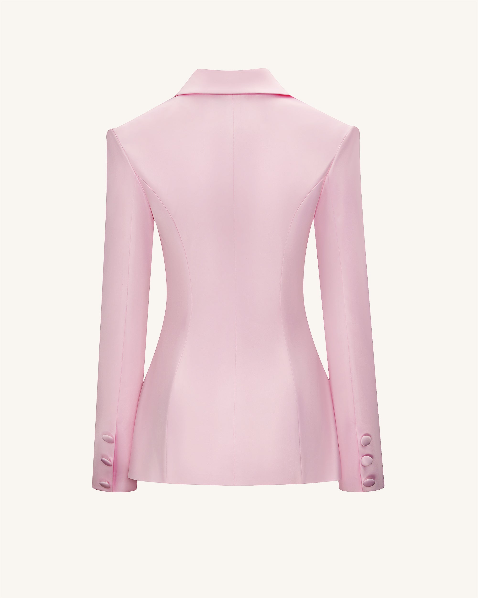 Lily Satin Double-Breasted Blazer Suit - Pink - Image 5