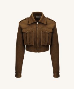 Alternative view of Adeline  Faux Suede Jacket - Brown