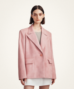 Hitomi Oversized Blazer Coat - Blush Pink