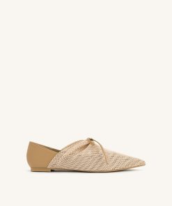 Reilly Fishnet Ballerina Flats - Apricot