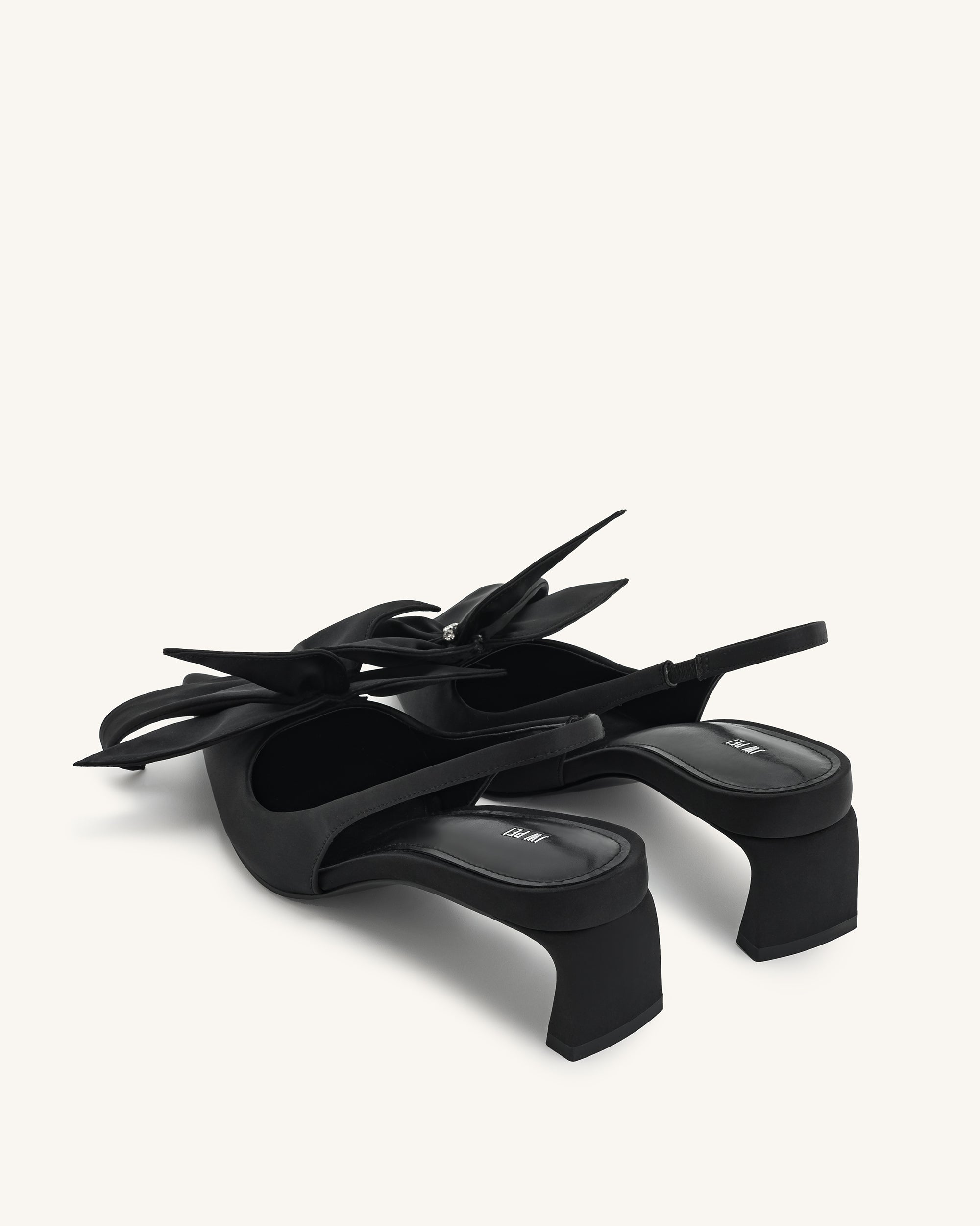 Queena Floral Appliques Slingback Pumps - Black - Image 4