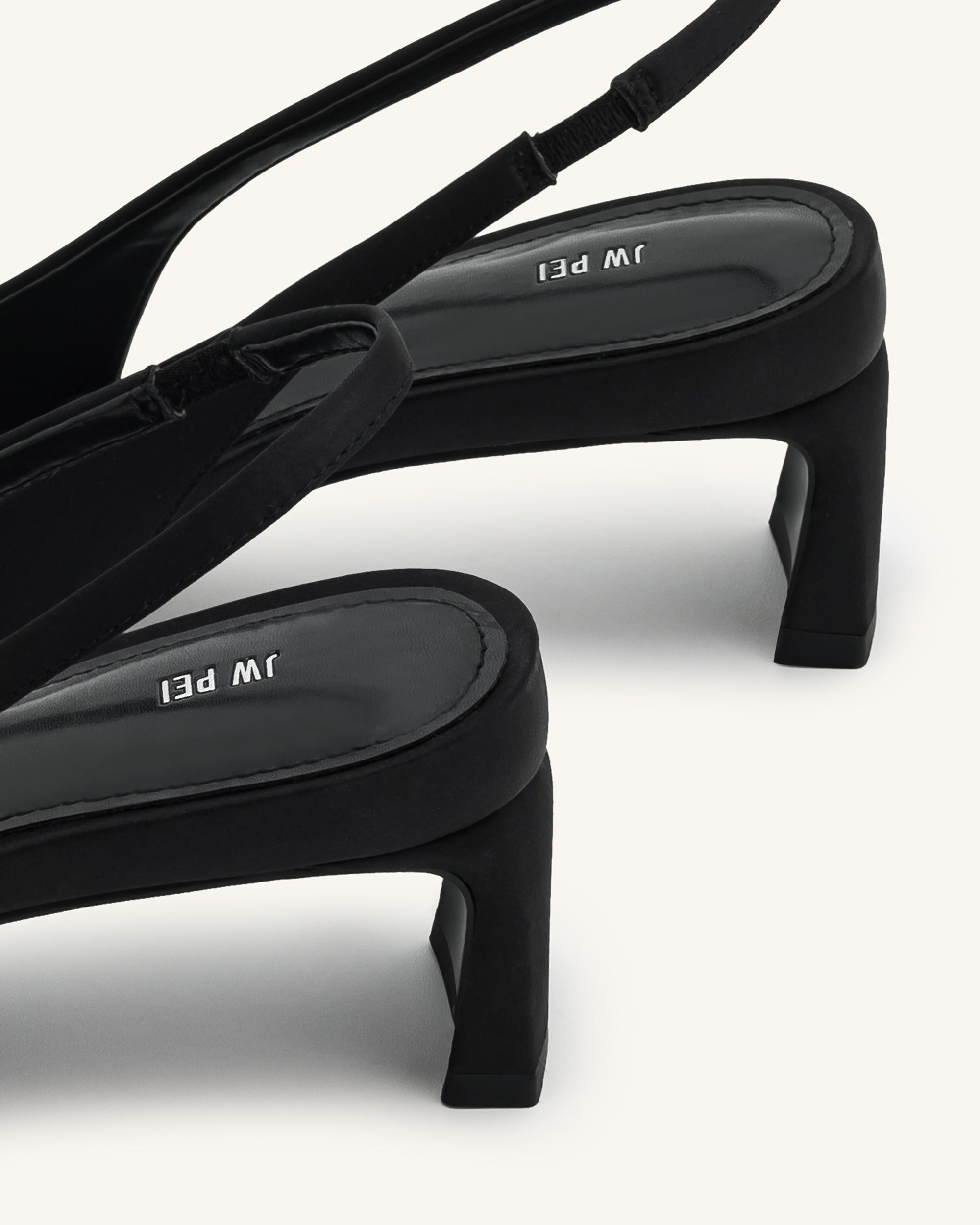 Queena Floral Appliques Slingback Pumps - Black - Image 7