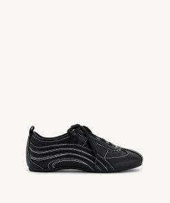 Ferne Streamlined Lustrous Sneakers  - Black