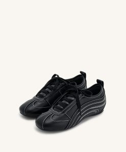 Alternative view of Ferne Streamlined Lustrous Sneakers  - Black