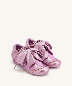 Alternative view of Rosie Metallic Bow Tie Low Top Sneakers - Pink
