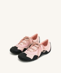 Alternative view of Caitlin Lace-up Ballerina Sneakers - Pink