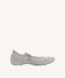 Caitlin Lace-up Ballerina Sneakers  - Grey