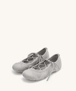 Alternative view of Caitlin Lace-up Ballerina Sneakers  - Grey