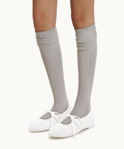 Alternative view of Erika Topstitching lace-up ballet Flats- White