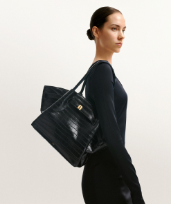 Alternative view of Hana Medium Tote Bag - Black Croc
