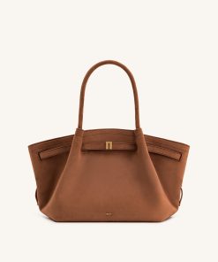 Alternative view of Hana Medium Faux Suede Tote Bag - Brown