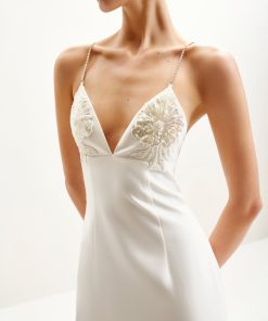 Alternative view of Ayliua Sweetheart-Neckline Rhinestones Embellished White Long Dress - White