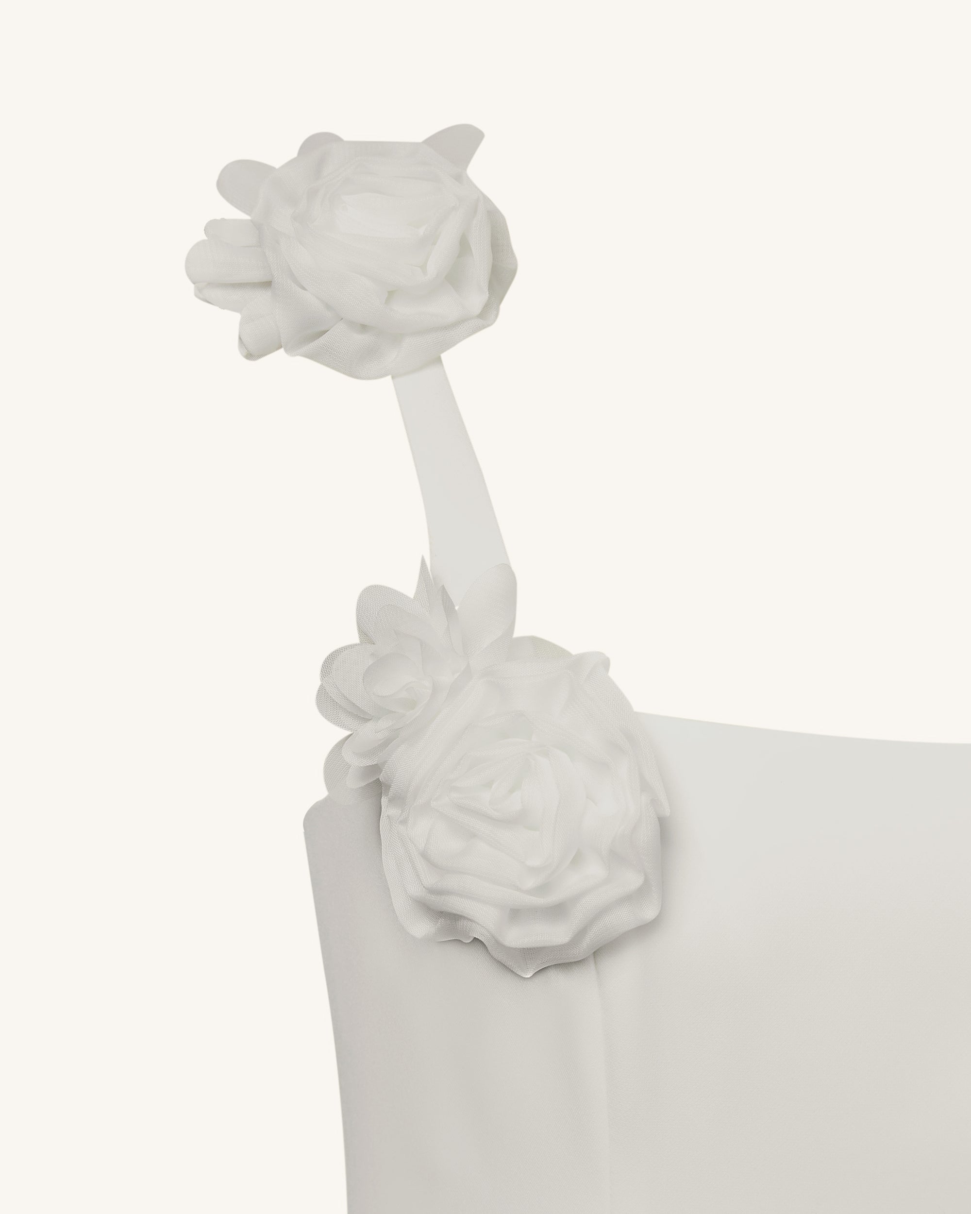 Elaina White Rosette Applique Mini Dress - White - Image 6