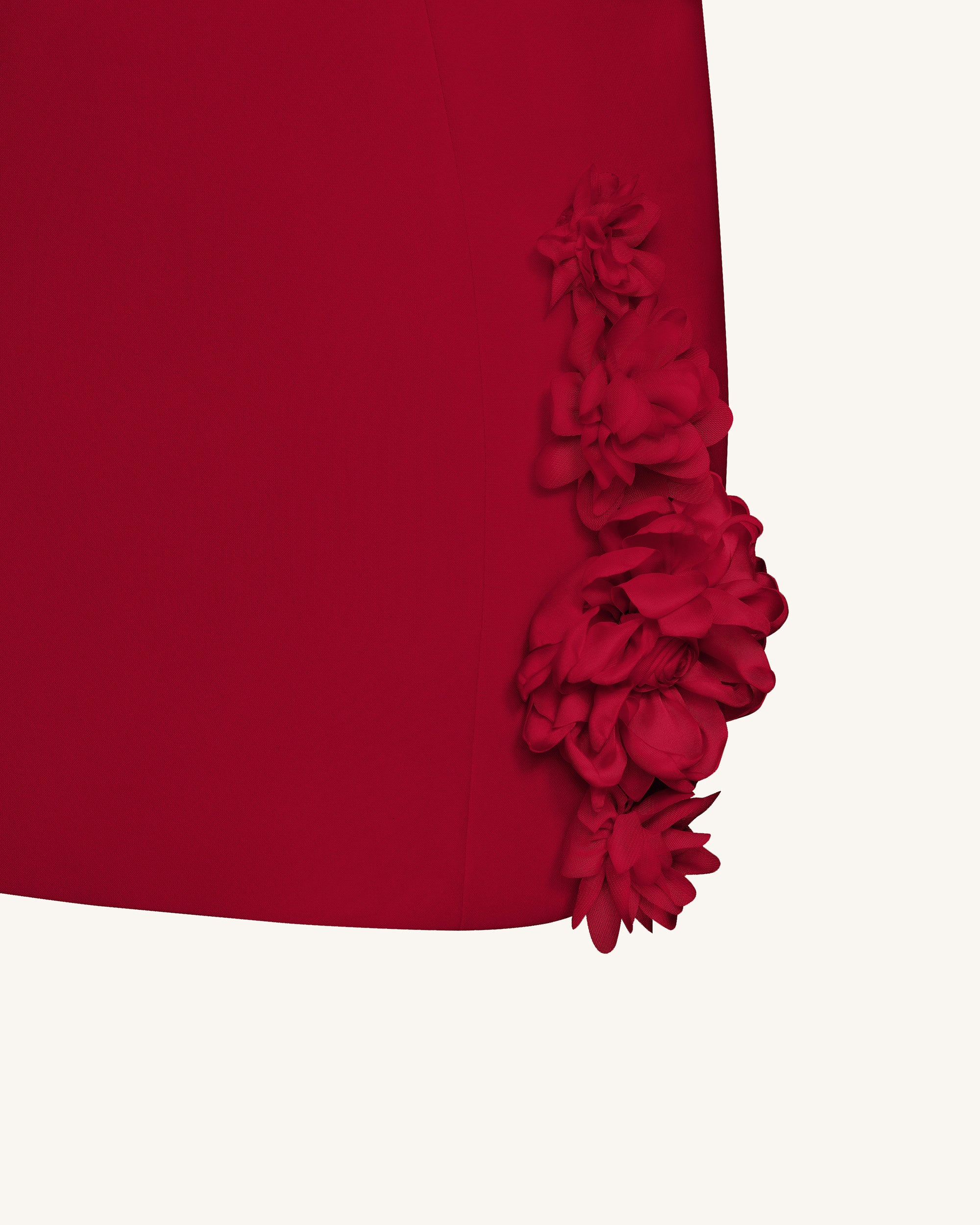 Elaina Pink Rosette Applique Mini Dress - Red - Image 6