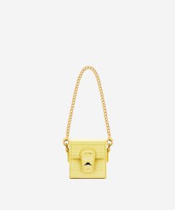 Square Mini Box - Light Yellow Croc