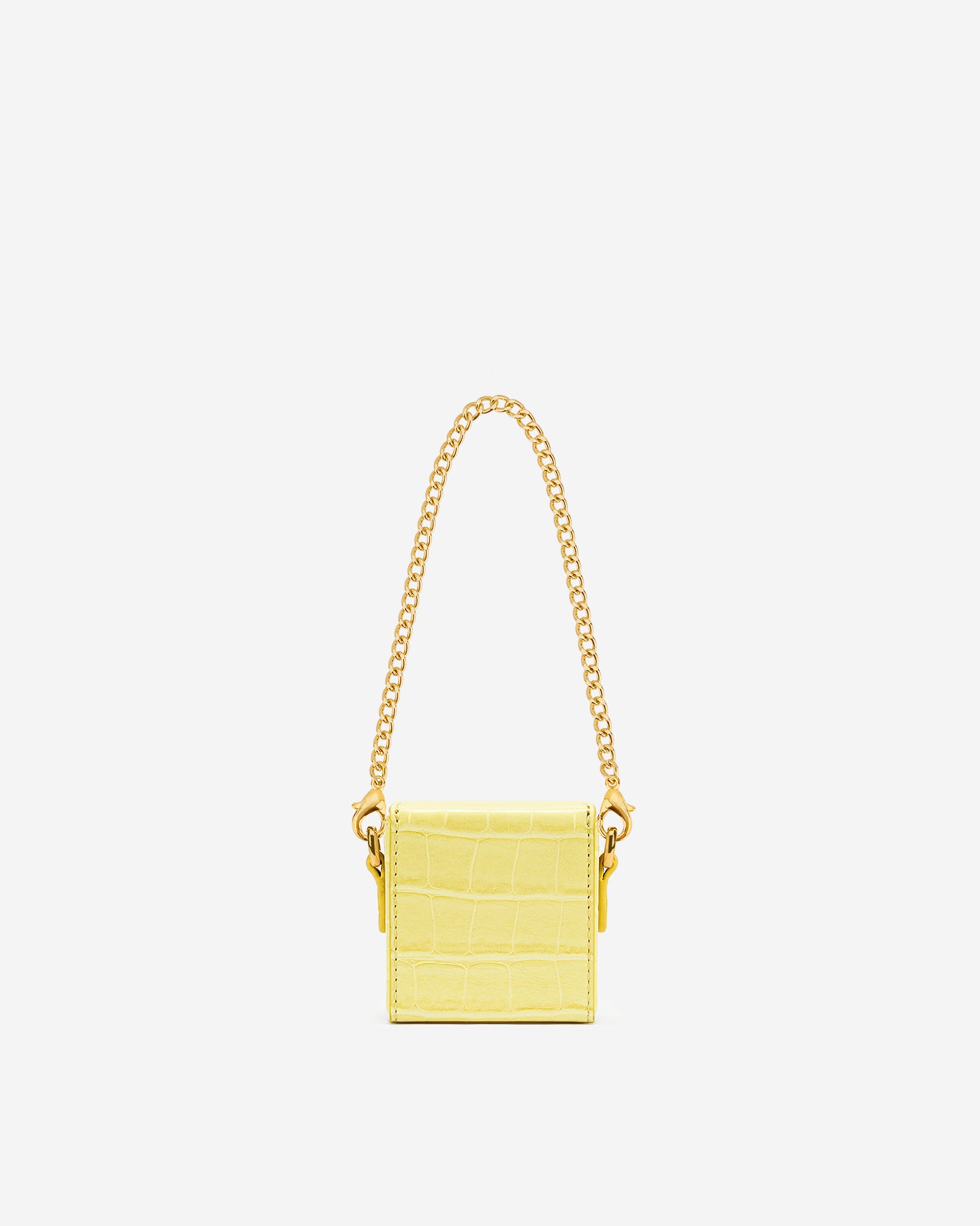Square Mini Box - Light Yellow Croc - Image 3