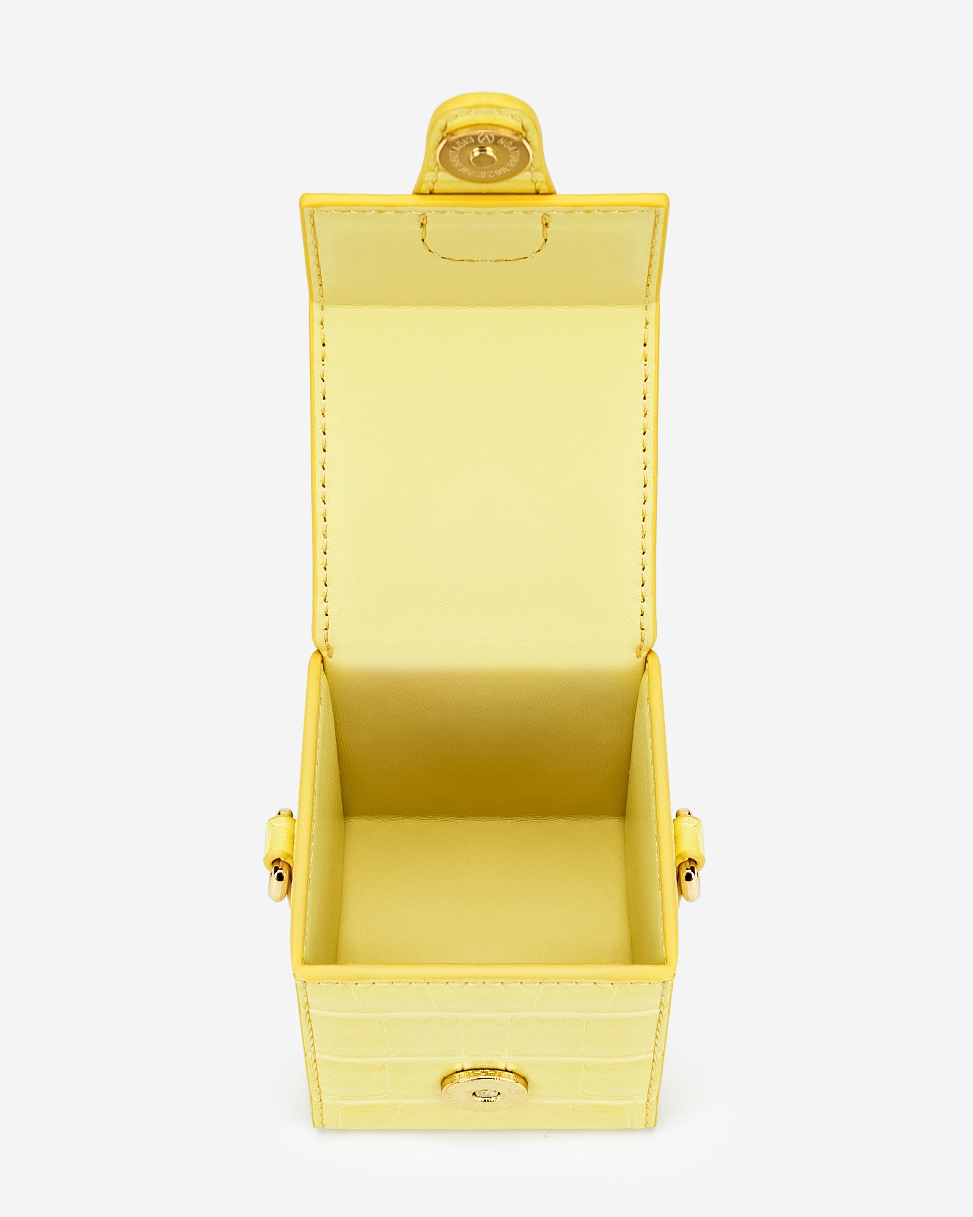 Square Mini Box - Light Yellow Croc - Image 4