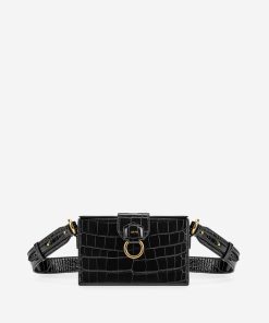 Grace Box Bag - Black Croc