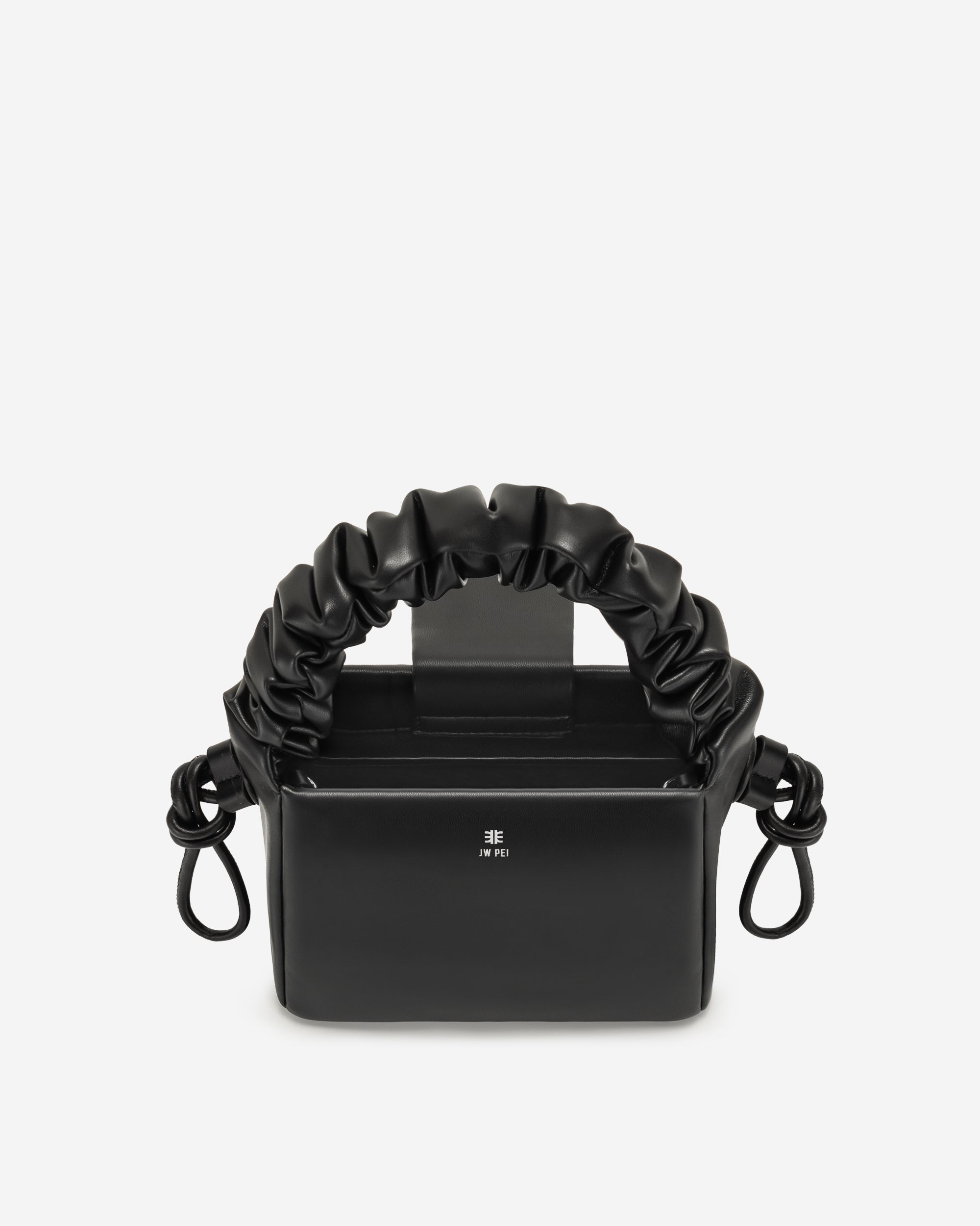 Rylee Pleated Drawstring Top Handle Bag - Black - Image 4