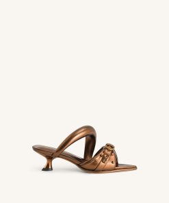 Sara Studded Metallic Mule - Gold